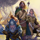 Cover of the Dragonlance novel Dragons of Autumn Twilight with Tanis, Goldmoon, and Flint carrying their weapons.